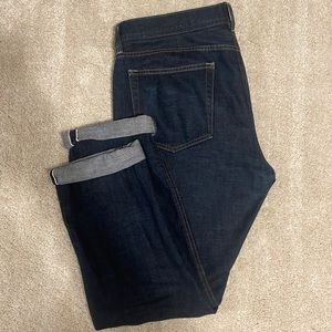 J.Crew the Sutton athletic straight, red line selvedge.